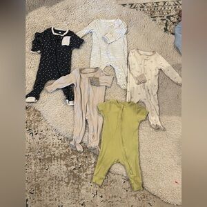 Baby Ribbed Green Zipper One-Piece Romper - Soft Stretch